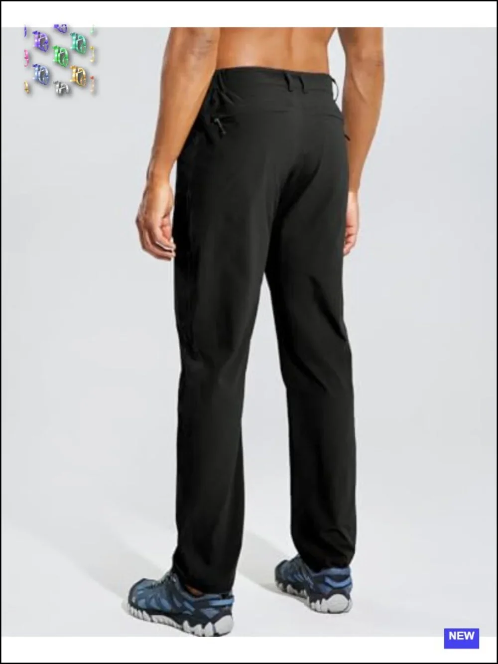 Men's Lightweight Hiking Cargo Pants Zip Pockets Quick-Dry Ripstop